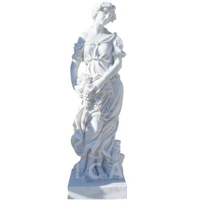 China Western High Quality Park Women White Marble Carving Stone Statue For Sale for sale