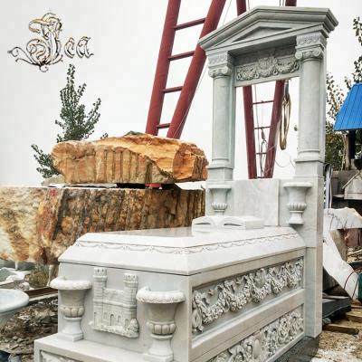 China EUROPEAN Cemetery Carving Cheap White Marble Stone Headstones for sale