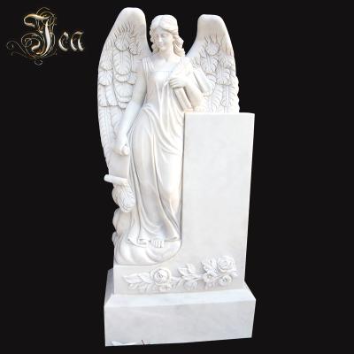 China EUROPEAN Customized Kneeling Angel Luxury Marble Headstone And Monument for sale