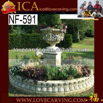 China Flower pot fountain, old stone carving, antique sink, antique marble carving IWF0102 400cmw for sale