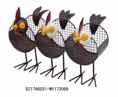 China Contemporary Modern Life Size Poultry Metal Garden Decor Chicken Statues for sale