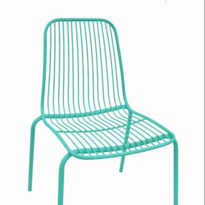 China Modern Water Resistant Metal Dining Wire Chairs No Assembly Required Stackable Chair for sale