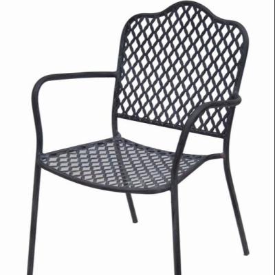 China Decor Popular EU Area Powder Coated Stacking Metal Garden Chair for sale