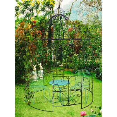 China Easily Assembled For Sale Large Outdoor Garden Ornamental Wrought Iron Gazebo for sale