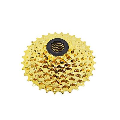 China Safety 8 Speed ​​Cassette Road Bike Flywheel Gold Color 11-32T Steel Bicycle Freewheel for sale