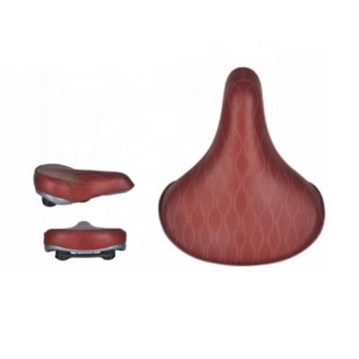 China Brown Bicycle Accessories Single Wide Classic Bicycle Saddle Leather Brown Bike Saddle for sale