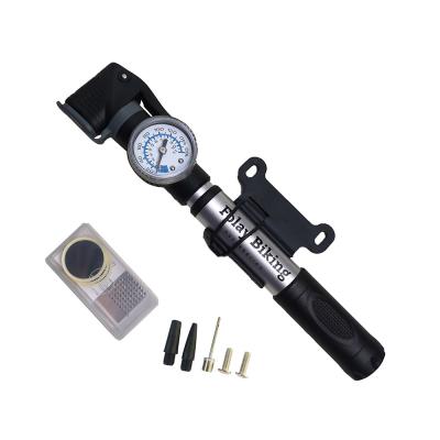 China Portable Portable Bicycle Accessories Bike Mini Pump Kit MTB Road City Bike Hand Pump With Glueless Repair for sale