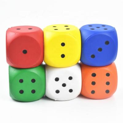 China Solid Dot 6CM Color Sponge Carve Safe And Soft PU Cognitive Props Toy Game Dice Children for sale