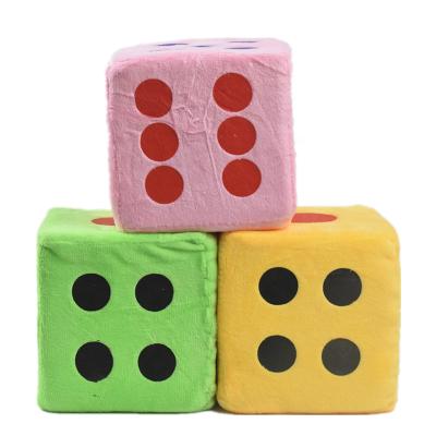 China 12cm Short Plush Toy Cut Out Lovely Multicolor Crystal Velvet Sponge Dice Large Children's Toy Dice Can Be Hung Party for sale