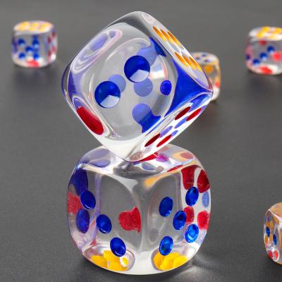 China 6-Sided Rounded Full Dies Transparent Crystal Color Dot Acrylic Dot Die Cuts High Quality Decompression Dice30MM 30MM for sale