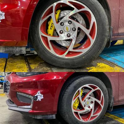 Китай 4-поршневой гоночный суппорт Chevrole Big Brake Kit 355*28 мм высокоуглеродистый дисковый гоночный и тормозной колодки для Malibu 17-дюймовый обод продается