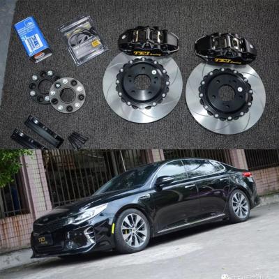 China 4-Kolben-Rennsattel Kia Big Brake Kit mit 330 * 28 mm High Carbon Disc Racing und Bremsbelägen für K5 17-Zoll-Felge zu verkaufen