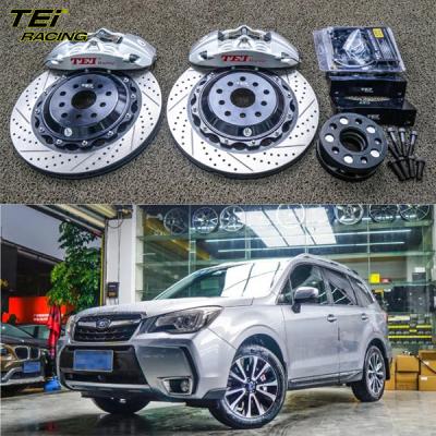 China Kit de freno delantero grande 4 pinzas de pistón con rotor 355x28mm BBK sistema de freno automático para Subaru Forester 18 pulgadas llano de coche en venta