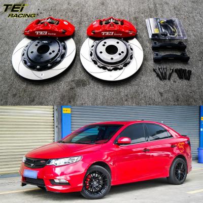 China Front Big Brake Kit 4 Piston Caliper with 330x28mm rotor BBK auto brake system For KIA Forte 17 Inch car rim for sale