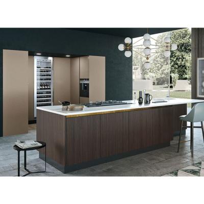 China Modern Kitchen Designs Waterproof Brown Wood Veneer Sideboards Ideas Factory Direct Selling for sale