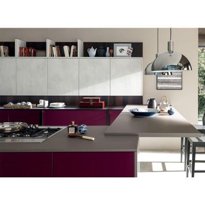 China Modern European Cabinets Cucina Laccata Opaca by Matt Gloss Handless Style Lacquer Kitchen for sale