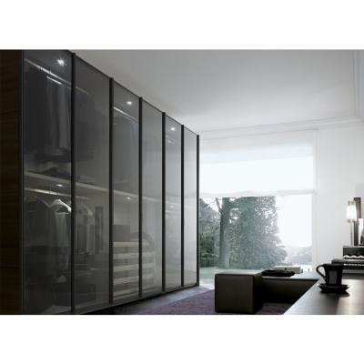 China (Others) Flat Pack Adjustable Custom Glass Door Thermofoil Wardrobes for sale