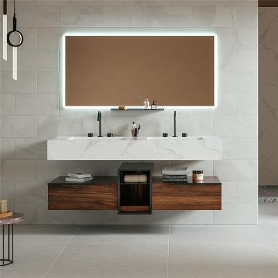 China Modern Modern Bathroom Vanity Cabinets Wall Mounted Others Custom Mirror Bathroom Vanities Waterproof Bathroom Furniture LED for sale