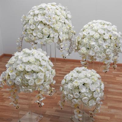 China Home.Party.Restaurant.Bar.Hotel. New butterfly orchid hydrangea rose artificial flower ball to wedding stage table layout window exhibition hall decoration for sale