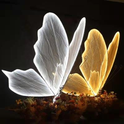 China Wedding Party Wedding Supplies Bright Butterfly Wings Stage Ceiling Light Butterfly Light For Wedding Decoration Props for sale