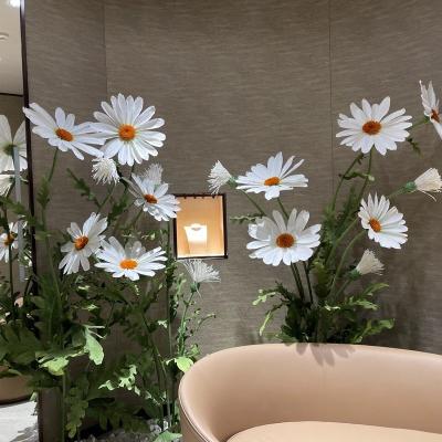 China Paper Customized Realistic Flowers Artificial Giant Contact Paper Daisy Flower Realistic For Birthday Hotel Wedding Party Decoration for sale