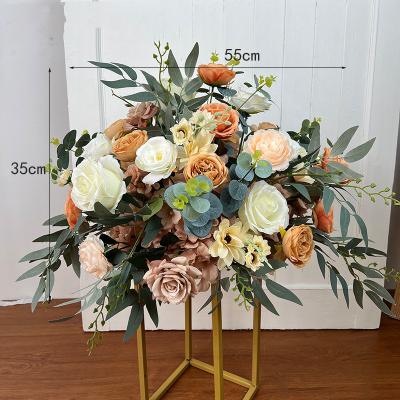 China Hot Sale Silk Rose Flower Ball Wedding Supplies Decoration Table Centerpieces Artificial Flower Ball for sale