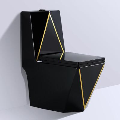 China High End Modern Ceramic Toilets One Piece Drawer Commode Porcelain Design Diamond Cistern Luxury Black Diamond Hidden Toilet for sale