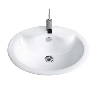 China Modern White Single Hole Wash Basin Counter Top Table Style Bathroom Sink Art White Wash Basin for sale