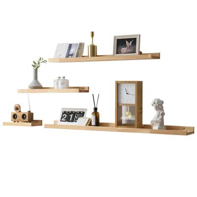 China Stocked Custom wooden floating wall hanging shelf for sale