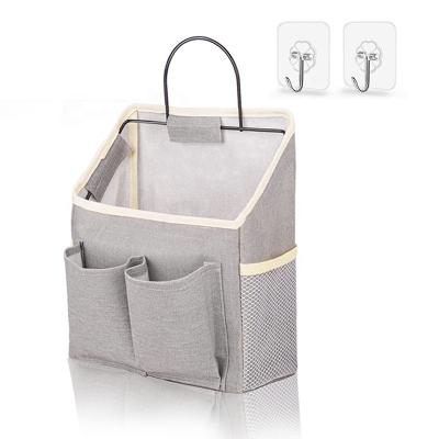 China Stocked 2 Pack Wall Hanging Storage Fabric Bag Wall Hanging Organizer Basket for sale