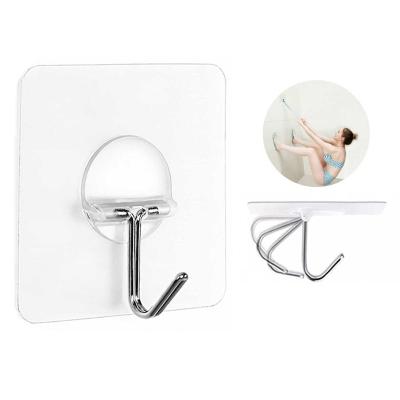 China Stocked Custom plastic stainless steel metal adhesive kitchen hanger transparent hanger hooks for sale