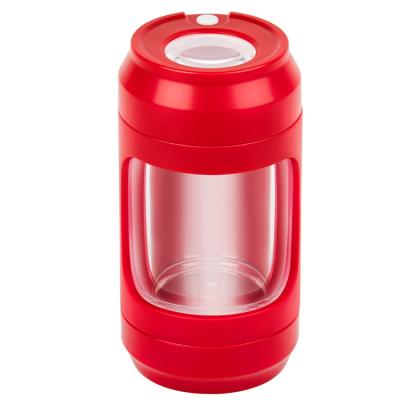 China Stocked New Design Rechargeable Led Air Tight Black storage Tobacco Jar Portable can grinder Glowing Jars for sale