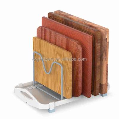 China Stocked Adjustable Cutting Boards Mats Cookware Pot Lid Organizer Holder Rack for sale