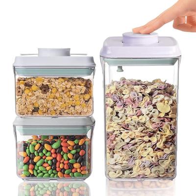 China Stocked Multiple Size Amazon New style Popular Customized pantry storage containers with push button lid for sale