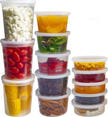 China Stocked Custom Plastic Deli Food Storage Soup Food Containers With Airtight Lids for sale