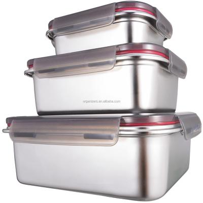 China Stocked Stainless Steel Food Storage Containers with Silicone Wrapped Airtight  Leakproof Lids Rust Resistant BPA Free for sale