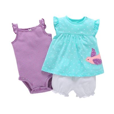 China Breathable Sleeveless Newborn 3Pcs Baby Set Summer Clothes Baby Clothing Set for sale