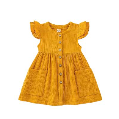 China Anti-wrinkle crew neck baby clothes wholesale lace design baby clothes popular color baby dresses for sale