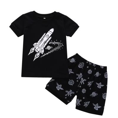 China QUICK DRY Black Color Baby Boy Clothing Sets Casual Toddler Clothes Baby Pajamas for sale