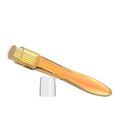 China Hot Selling 0.25mm OEM derma roller derma roller 2020 Yellow Gold Anti-hair Stamp Roller Custom Microneedles Pins Anti-aging Treatment 0.25mm for sale