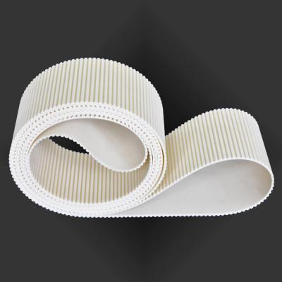 China High Transmission Efficiency Polyurethane Teeth AT5 Aramid Endless White Fiber Rope Synchronous Belt PU Synchronous Belt for sale