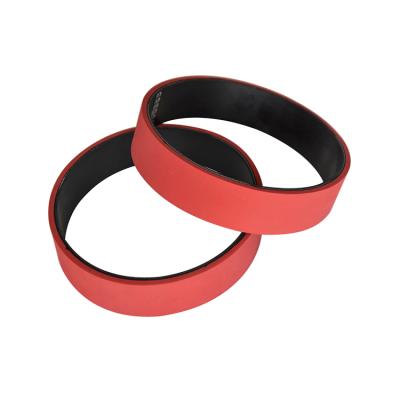 China Machine small size seamless paged seamless vulcanized red rubber flat belt for sale