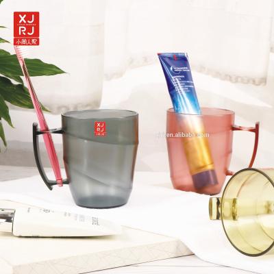 China Viable Wholesale Cheap Plastic Bathroom Toothbrush Cup Solid Color Matte Wash Cup for sale