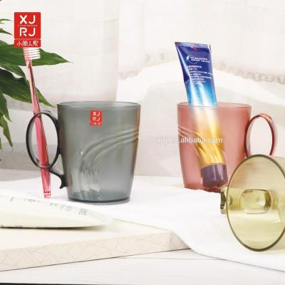 China Viable Simple Style Bathroom Accessories Plastic Bamboo Toothbrush Cup Gargle Cup for sale