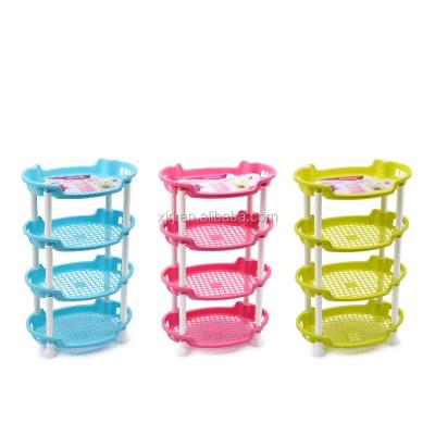 China High Quality Bathroom Kitchen Bathroom Storage Tool 4 Layers Kitchen Colorful Plastic Rack Shelf Storage Toilet for sale