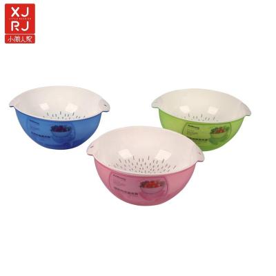 China Viable Colorful Small Size Kitchen Fruit Vegetable Round Shape Kitchen Colander Sink Sieve for sale