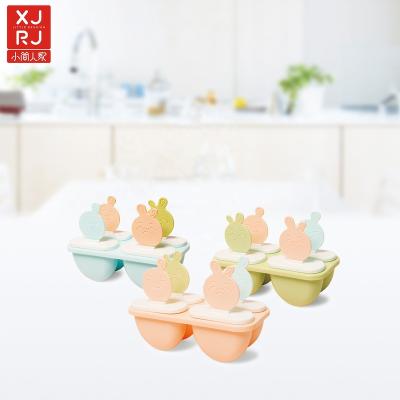 China Sustainable Cartoon Design 4 Cavities Ice Popsicle Mold for sale