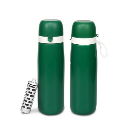 China Custom Modern Hotel Water Filter Bottle Outdoor Camping New Mini Increasing Reusable Portable Travel Water Filter Water Bottle Purifier for sale