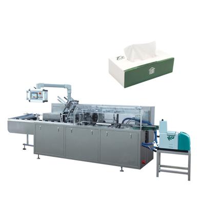 China Automatic Food Tissue Box Packing Machine Paper Cardboard Box Facial Tissue Packing Machine for sale