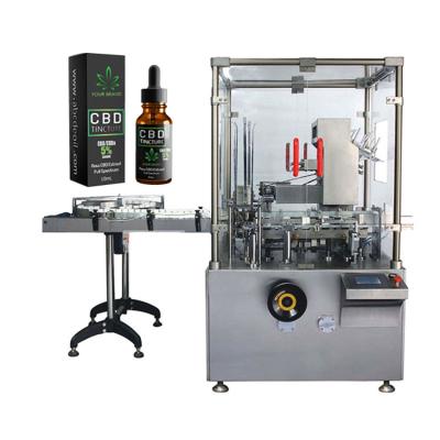 China Automatic Beverage Carton Box Packing Machine Cbd Oil Glass Bottle Machine Box Cartoning Packaging Machine for sale